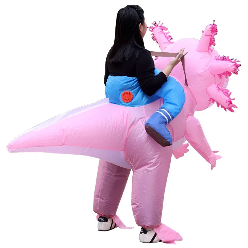 Inflatable Axolotl Costume Full Body with Battery Fan Halloween