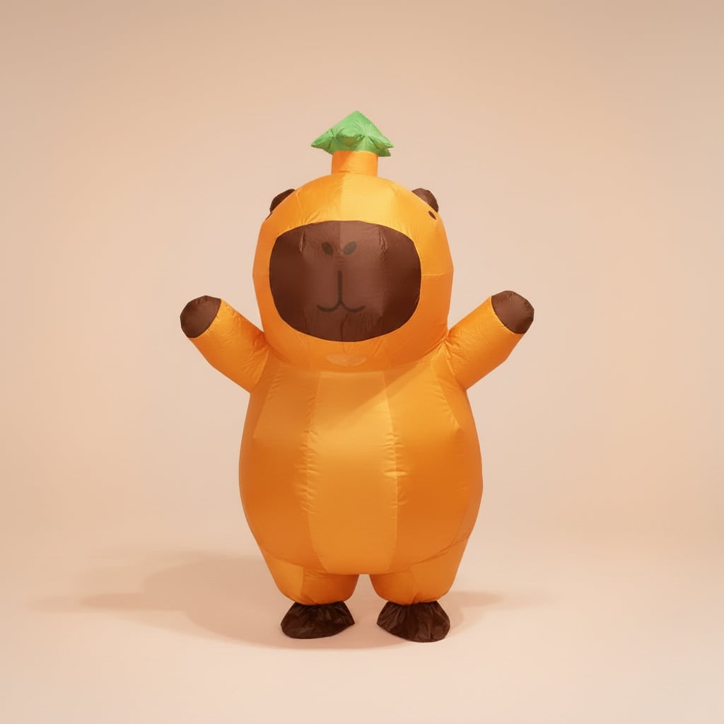 Inflatable Capybara Costume Built In Fan and Mesh Window Halloween