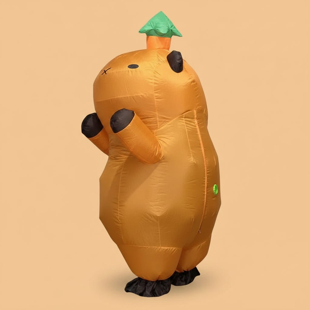 Inflatable Capybara Costume Built In Fan and Mesh Window Halloween
