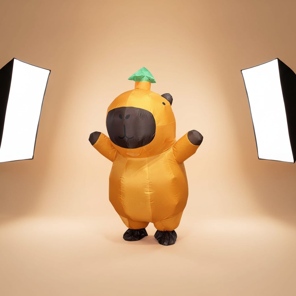 Inflatable Capybara Costume Built In Fan and Mesh Window Halloween