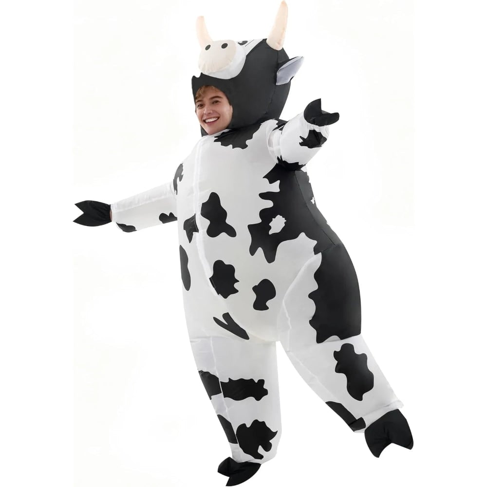 Inflatable Cow Costume Blow Up Animal Suit Halloween