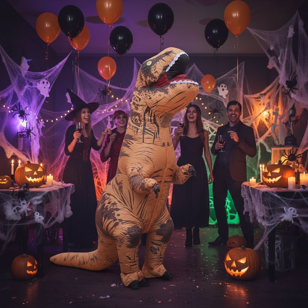 Inflatable Dinosaur Costume Outfit with Battery Operated Fan Halloween