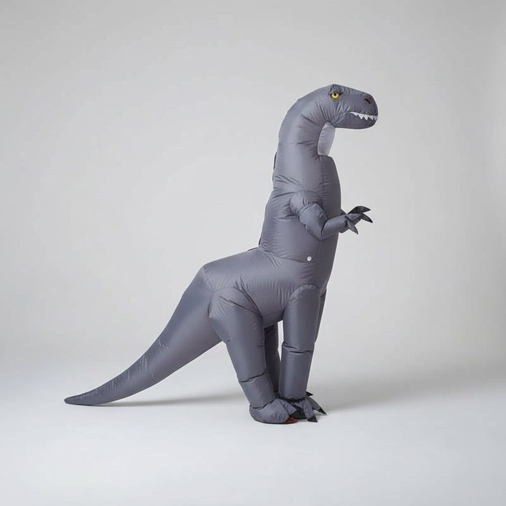 Inflatable Dinosaur Costume with Long Neck and Tail Halloween Cosplay Suit