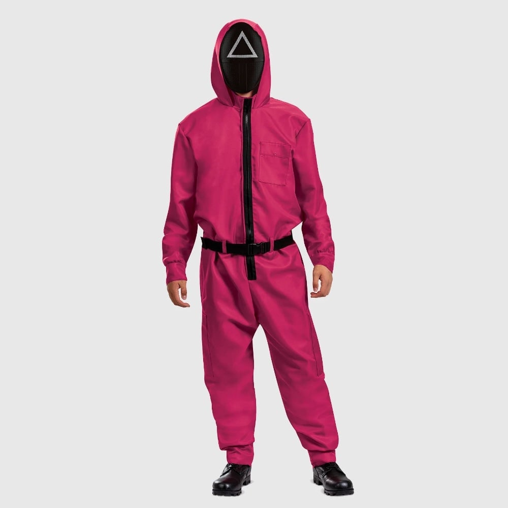 Pink Jumpsuit Costume with Belt for Halloween Party