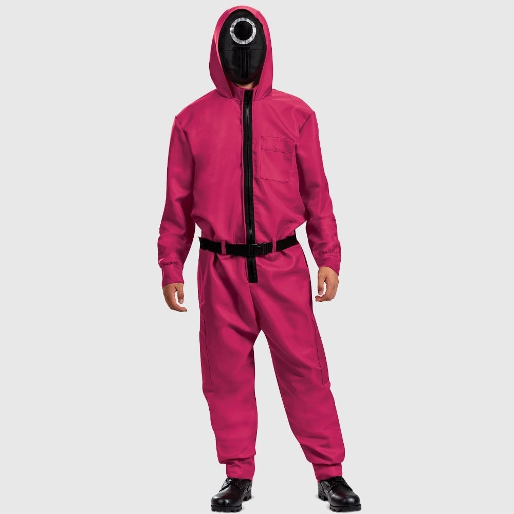 Pink Jumpsuit Costume with Belt for Halloween Party