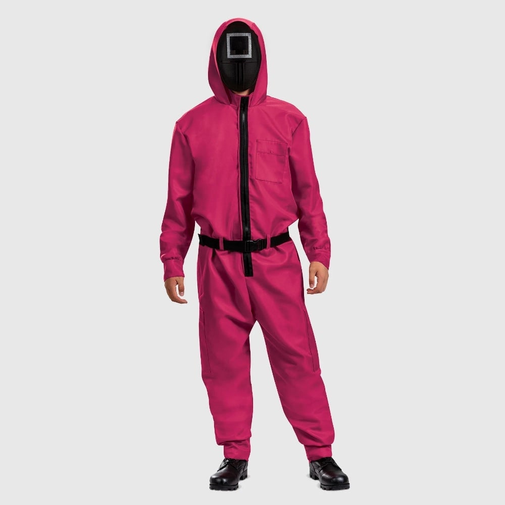 Pink Jumpsuit Costume with Belt for Halloween Party