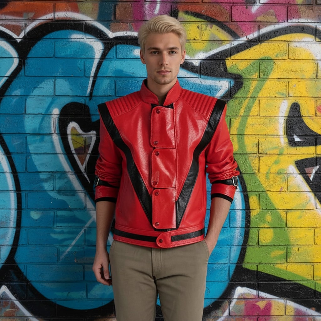 Red Leather Biker Jacket Halloween Costume