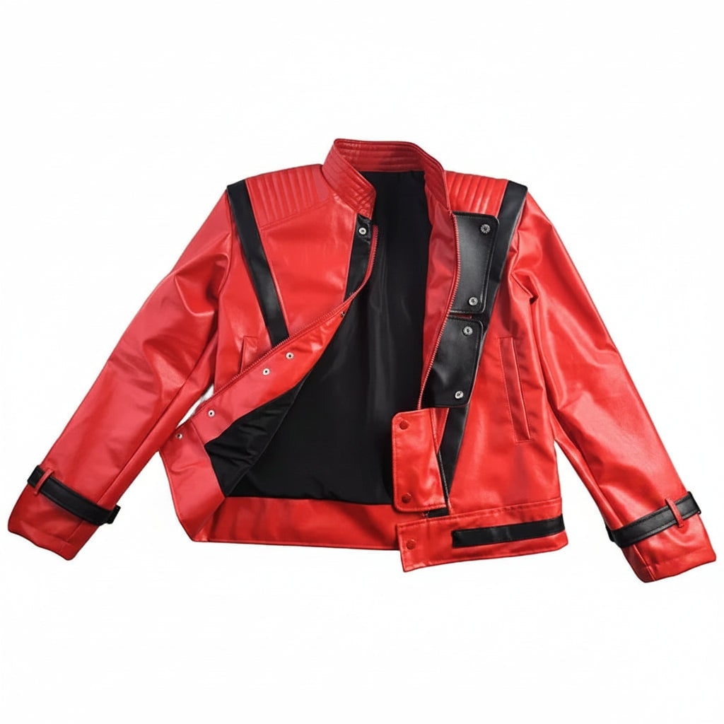 Red Leather Biker Jacket Halloween Costume