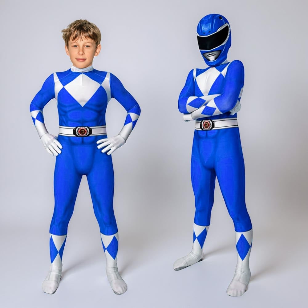 Superhero Park Ranger Costume Jumpsuit with Mask Halloween