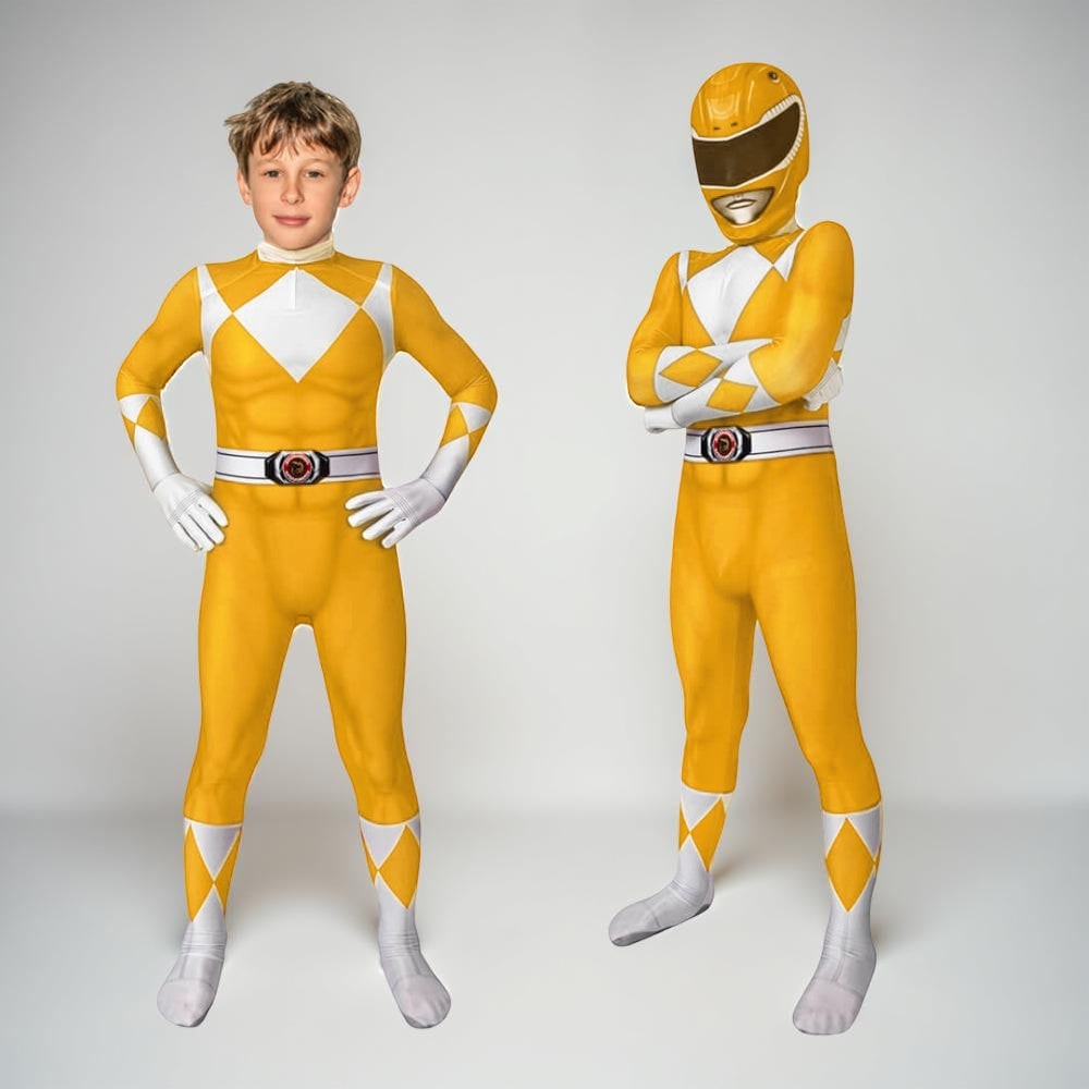 Superhero Park Ranger Costume Jumpsuit with Mask Halloween