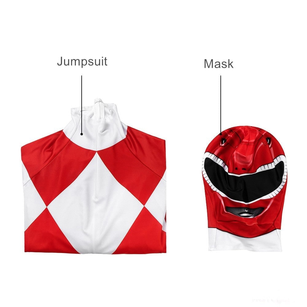 Superhero Park Ranger Costume Jumpsuit with Mask Halloween