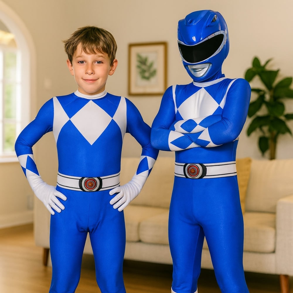 Superhero Park Ranger Costume Jumpsuit with Mask Halloween