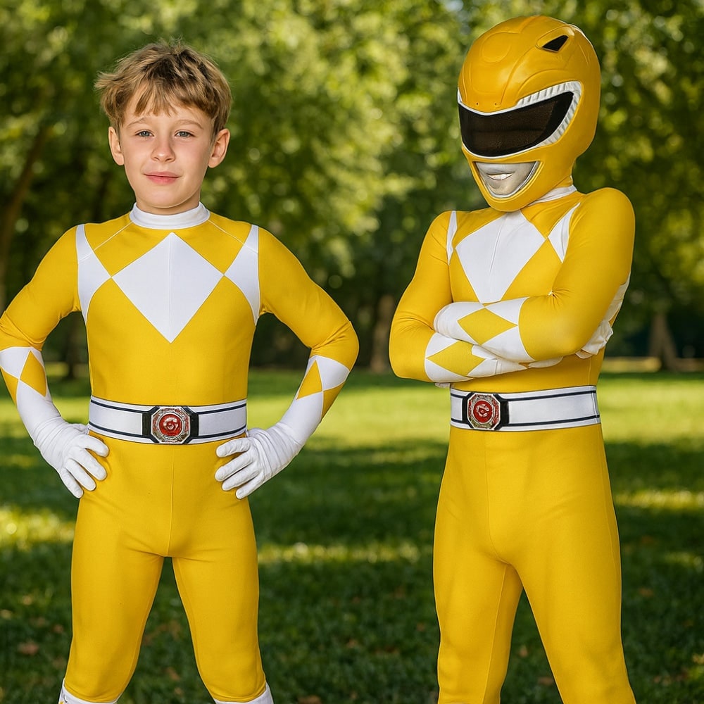 Superhero Park Ranger Costume Jumpsuit with Mask Halloween