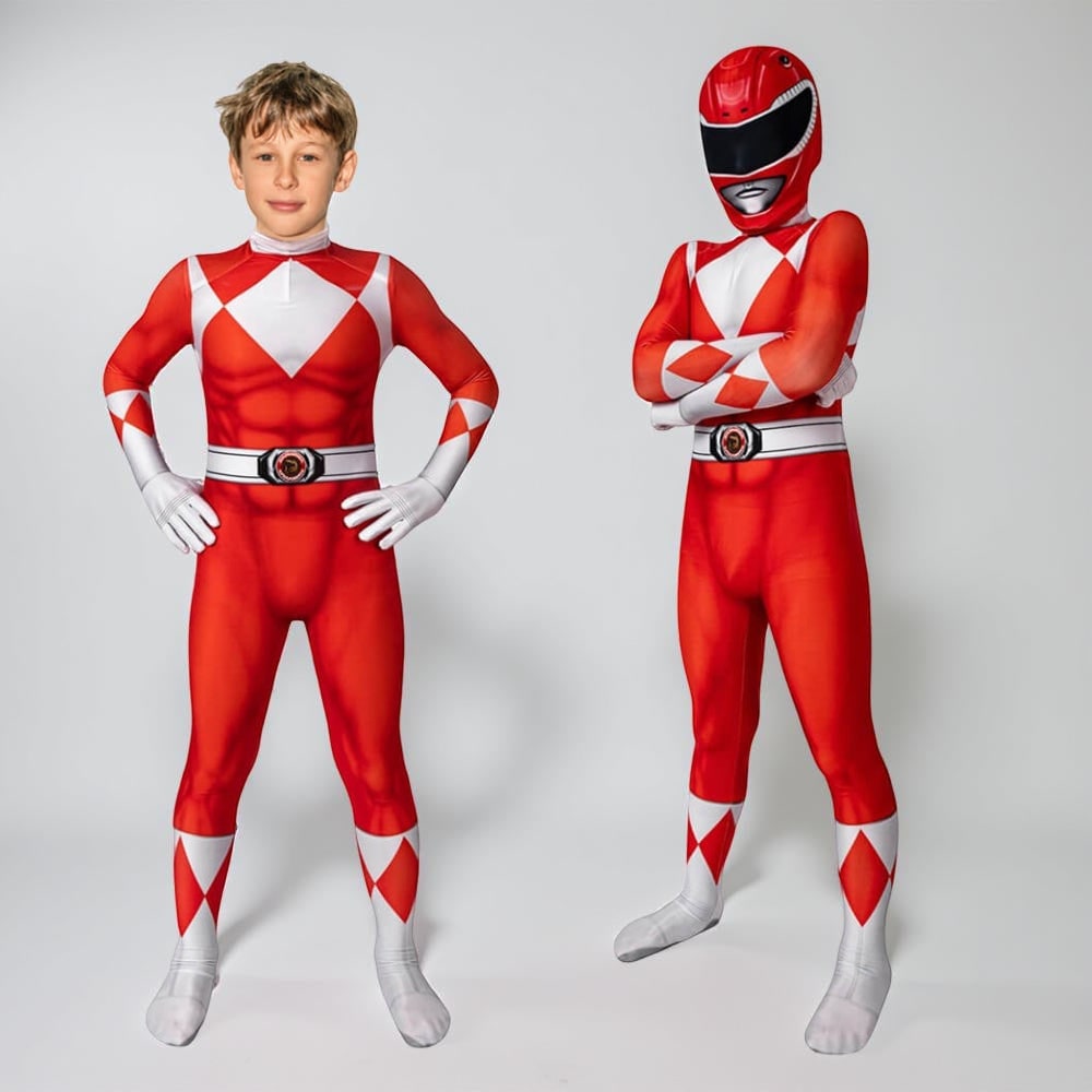 Superhero Park Ranger Costume Jumpsuit with Mask Halloween