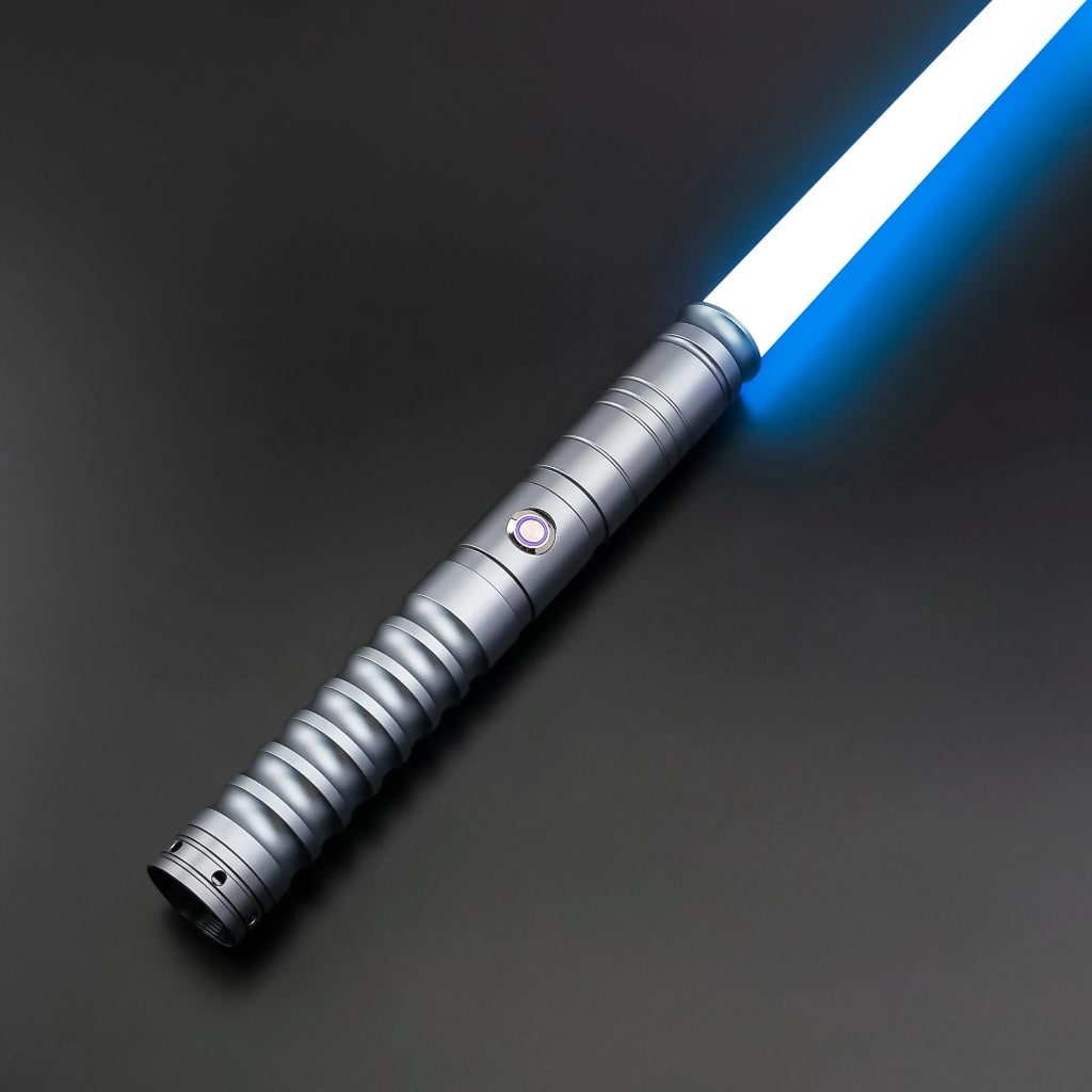 Toy Lightsaber Light Up Sword with RGB LED Blade and Metal Handle Halloween Cosplay