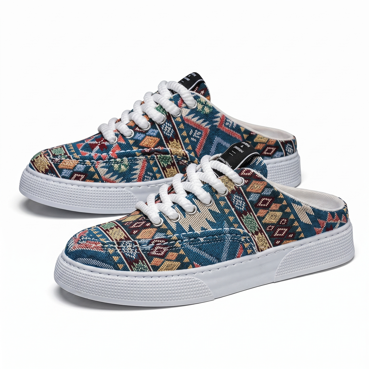 Men's Canvas Half Shoes – Backless Slip-On Mule Sneakers