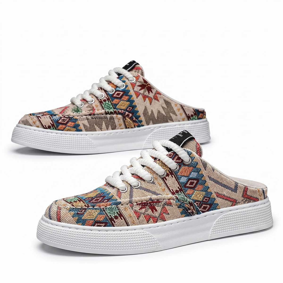 Men's Canvas Half Shoes – Backless Slip-On Mule Sneakers