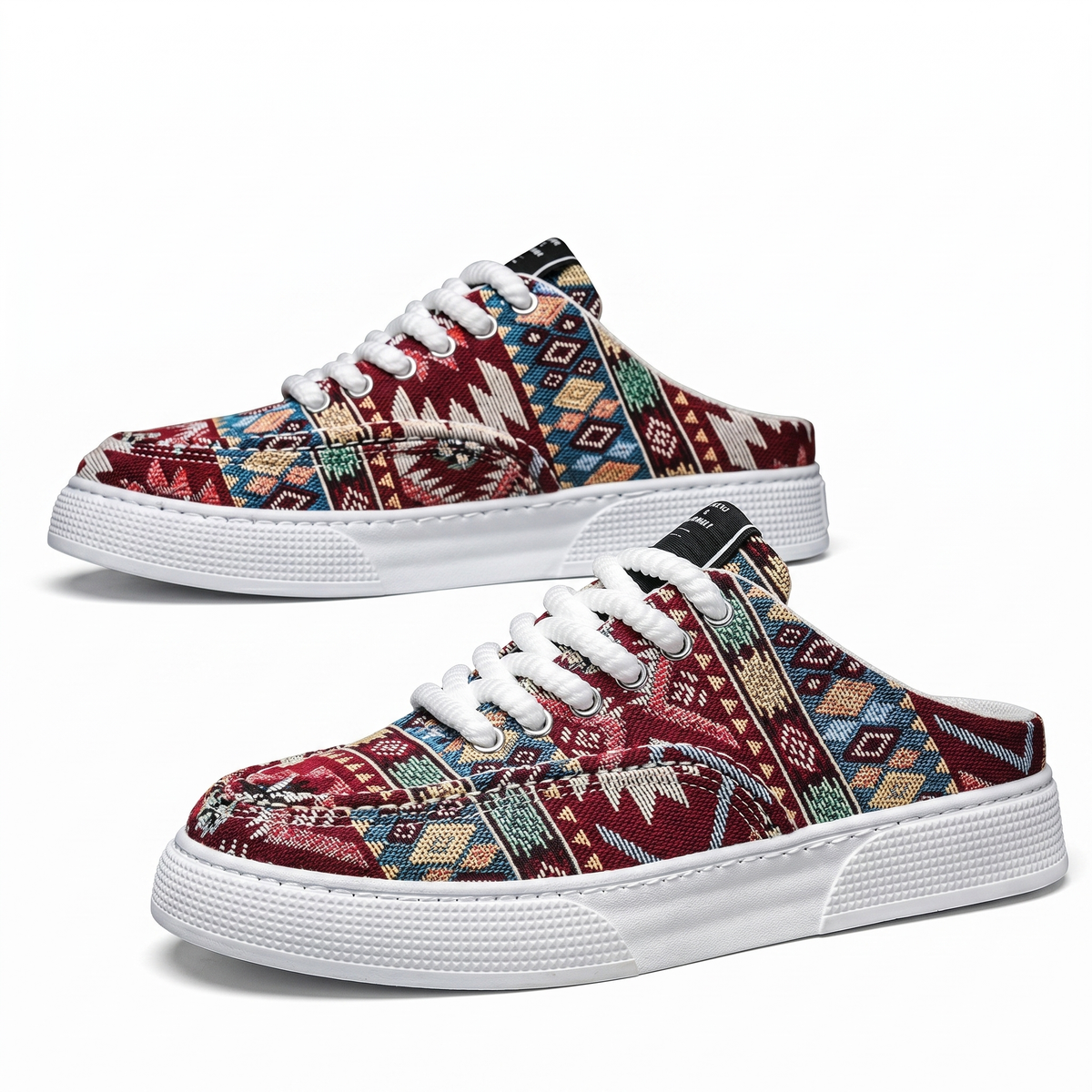 Men's Canvas Half Shoes – Backless Slip-On Mule Sneakers