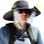 Men's Cooling Sun Hat with Dual Fan and Solar Powered Fans