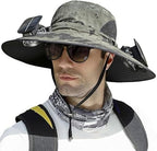 Men's Cooling Sun Hat with Dual Fan and Solar Power
