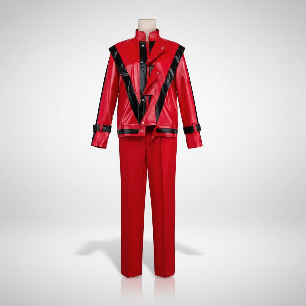 Kids Thriller Cosplay Costume Faux Leather Jacket and Pants Halloween