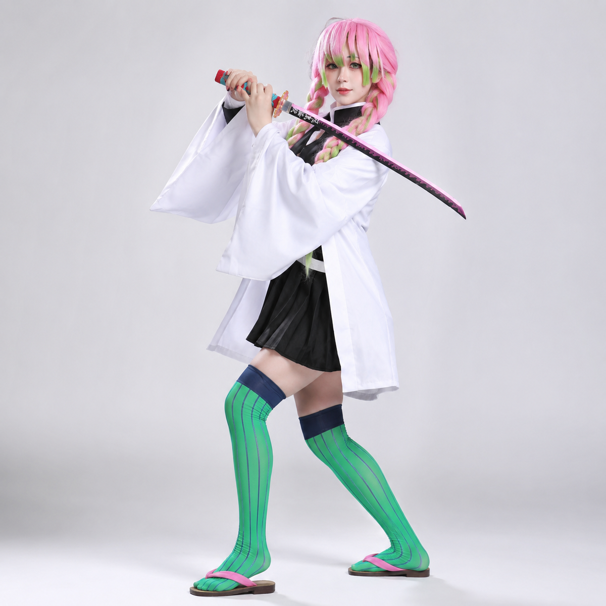 Kids Anime Cosplay Outfit Set Kimono Haori Jacket Wide Leg Wraps Halloween