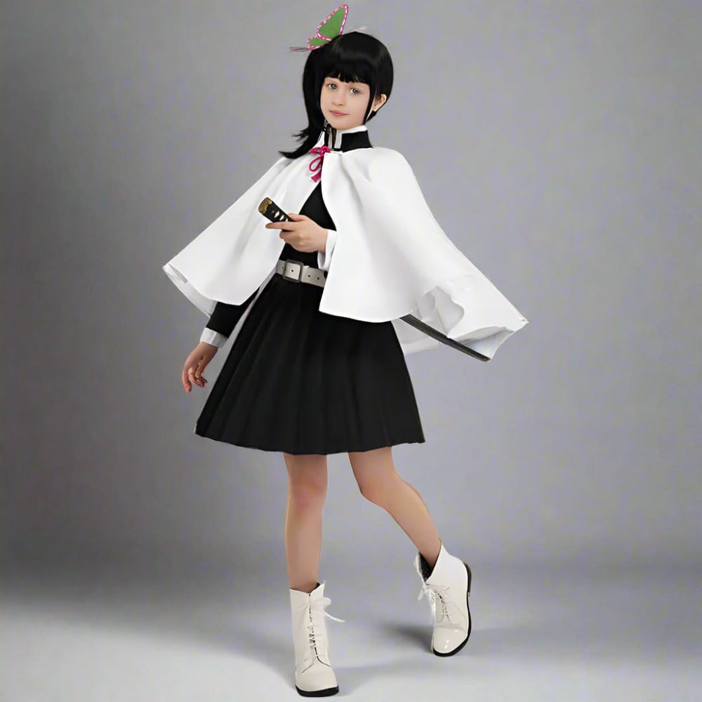 Kids Anime Cosplay Outfit Set Kimono Haori Jacket Wide Leg Wraps Halloween