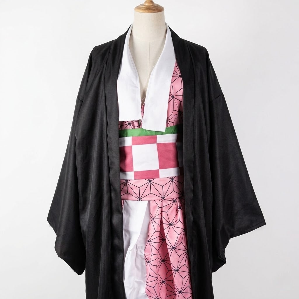 Kids Anime Cosplay Outfit Set Kimono Haori Jacket Wide Leg Wraps Halloween