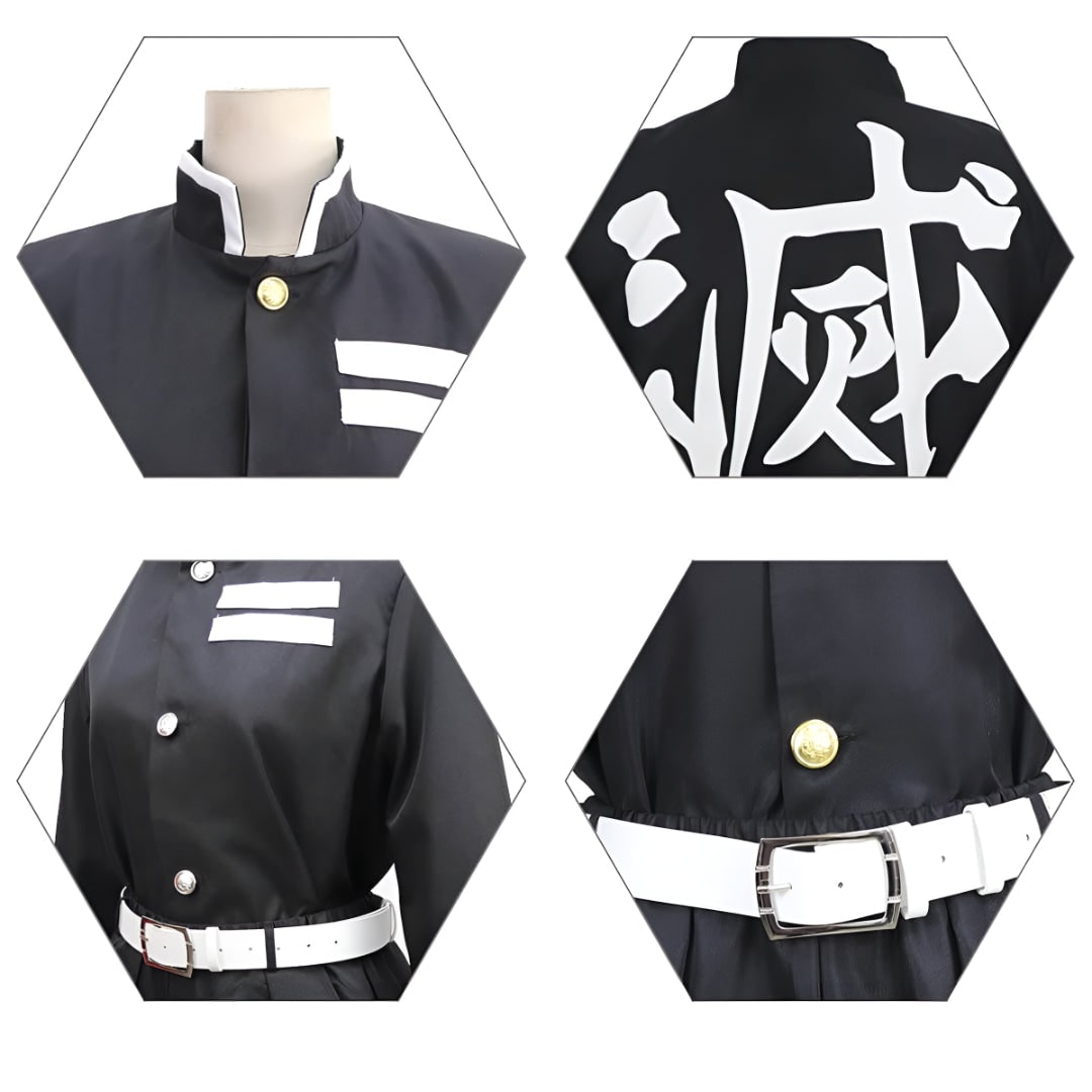 Kids Anime Cosplay Costume Flame Pattern Cape Jacket and Leg Wraps Halloween