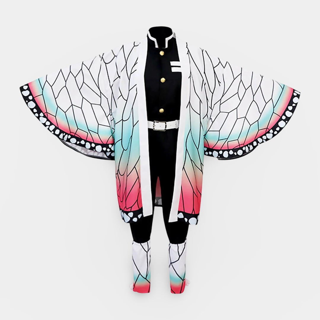 Kids Anime Cosplay Costume Butterfly Kimono Jacket Five Piece Set Halloween
