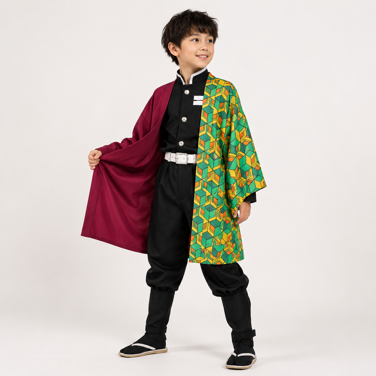 Kids Anime Cosplay Costume Haori Jacket Character Outfit Halloween Party