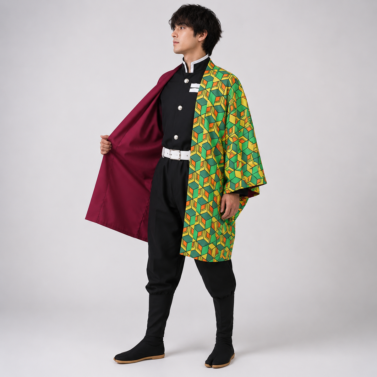 Kids Anime Cosplay Costume Haori Jacket Character Outfit Halloween Party