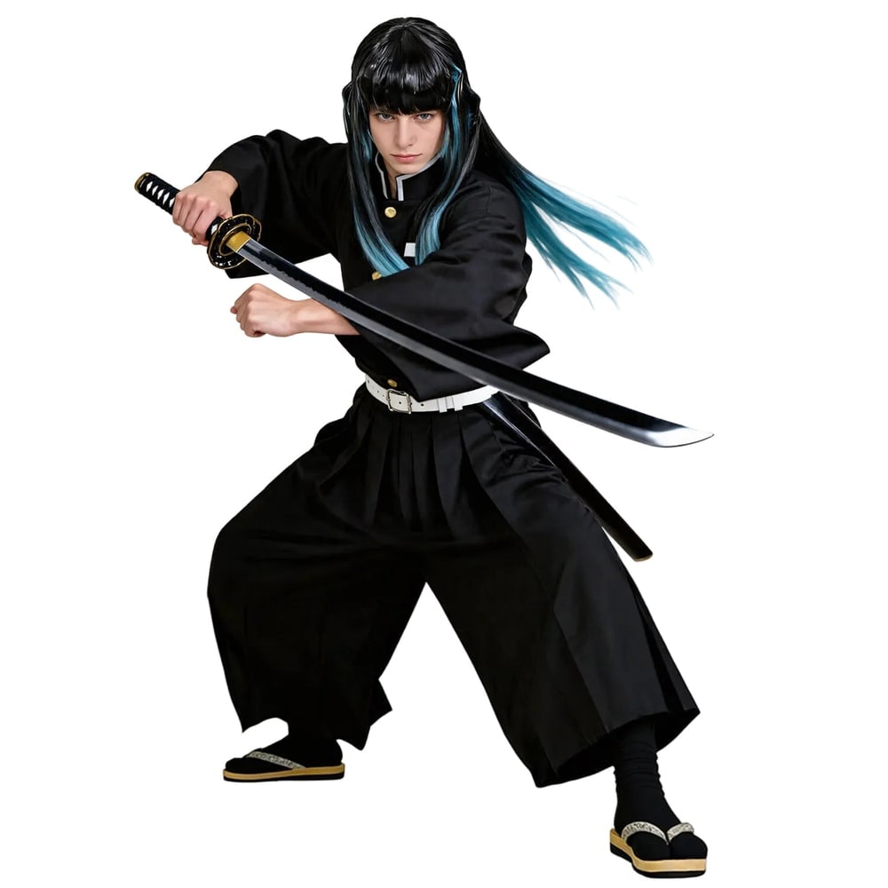 Kids Anime Cosplay Costume High Collar Jacket Wide Leg Pants Gold Buttons Halloween