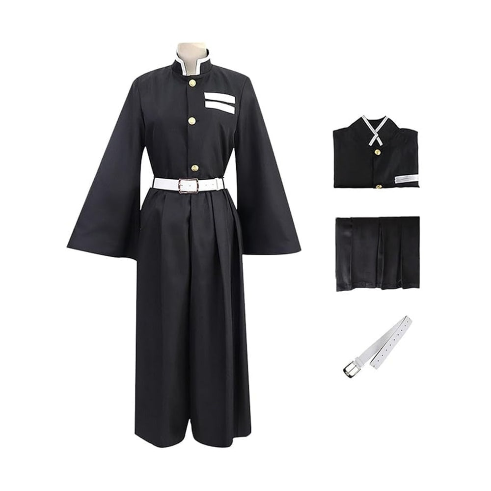 Kids Anime Cosplay Costume High Collar Jacket Wide Leg Pants Gold Buttons Halloween
