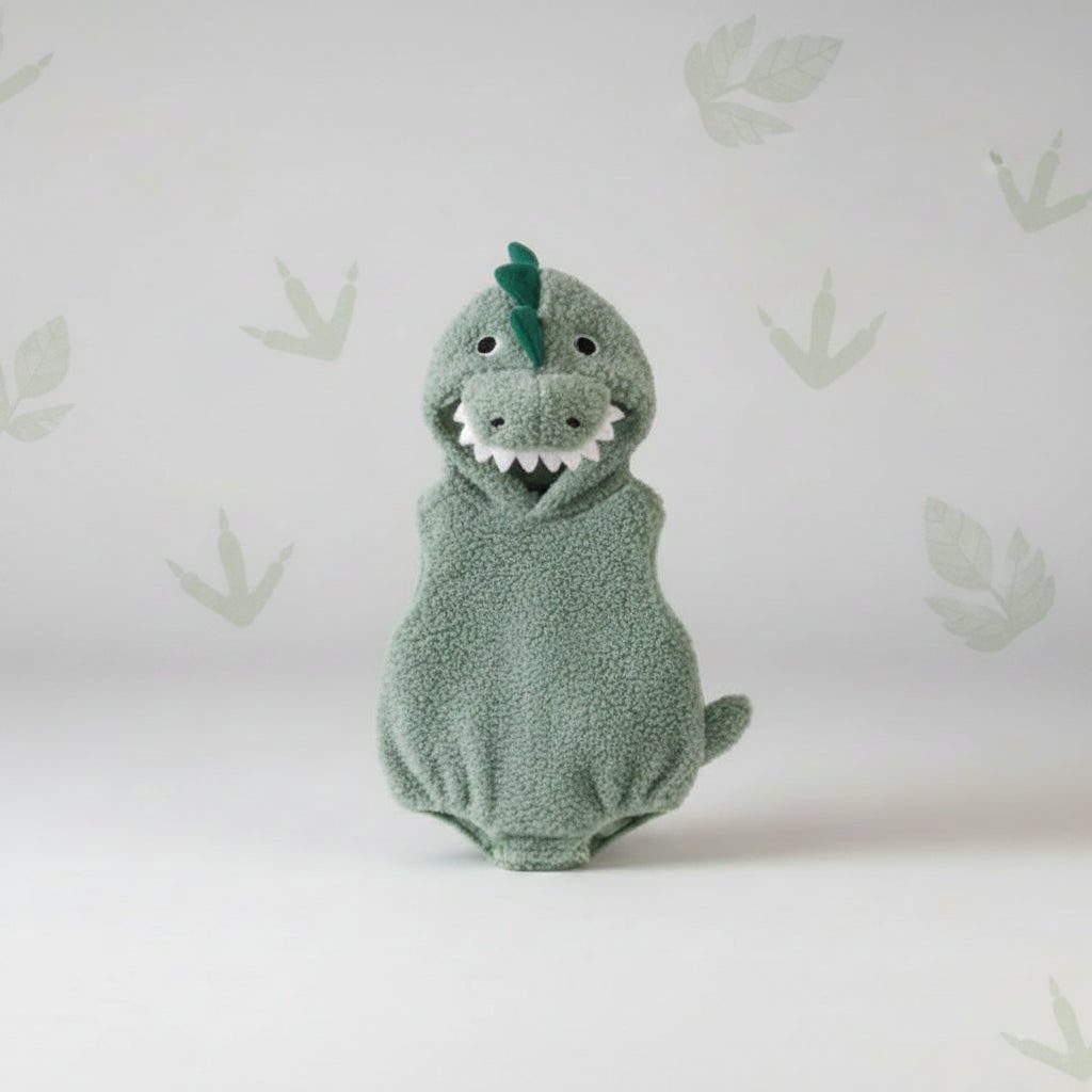 Kids Baby Dinosaur Costume Hooded Romper Spikes Tail Toddler T-Rex Halloween
