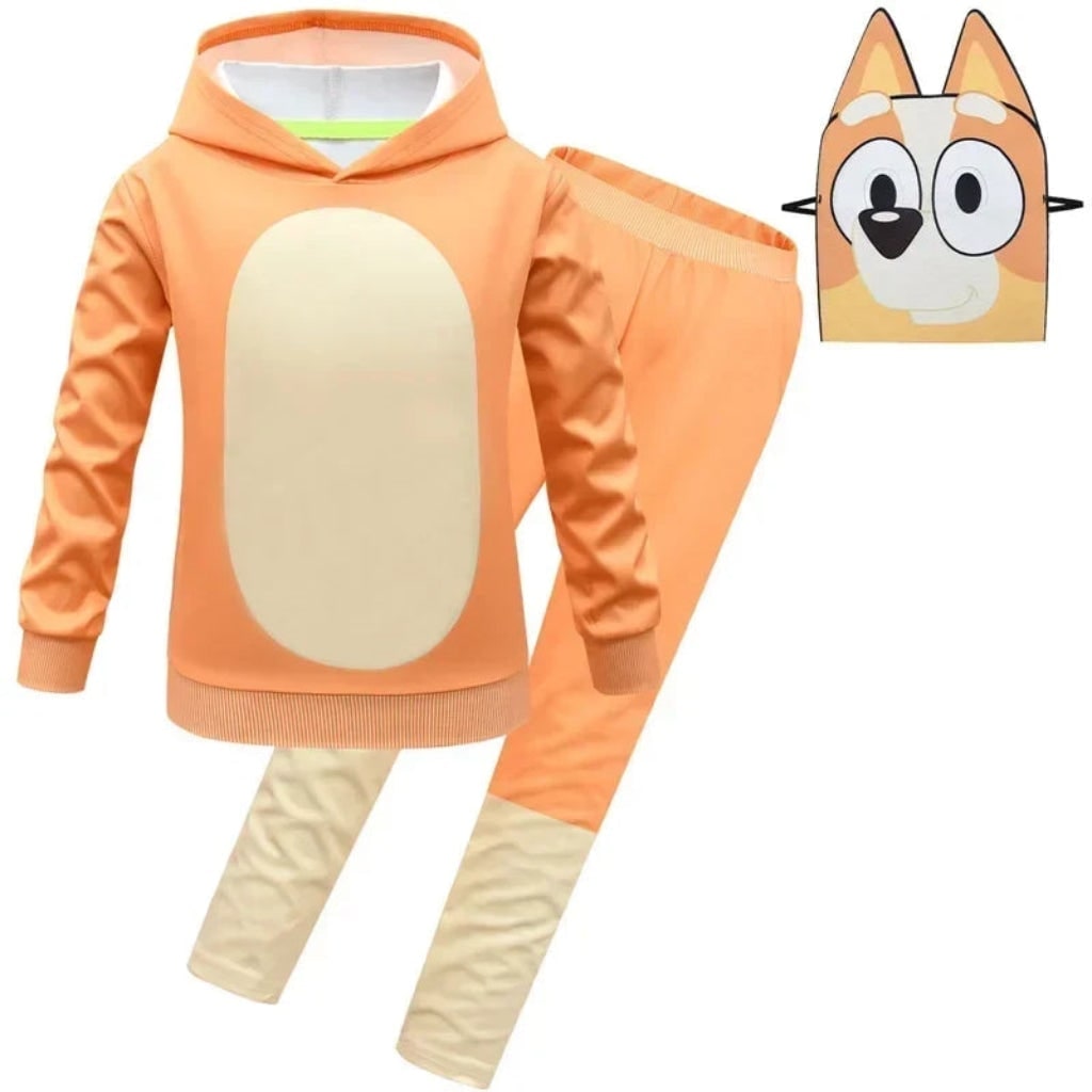 Kids Character Costume Set with Mask Hoodie and Pants Halloween Party