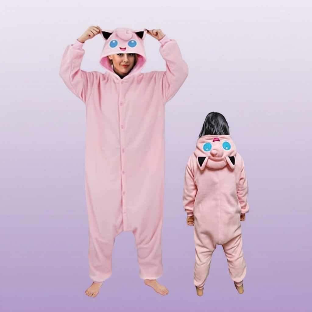 Kids Christmas Onesie Pajamas with Character Hood and Fleece Xmas Party