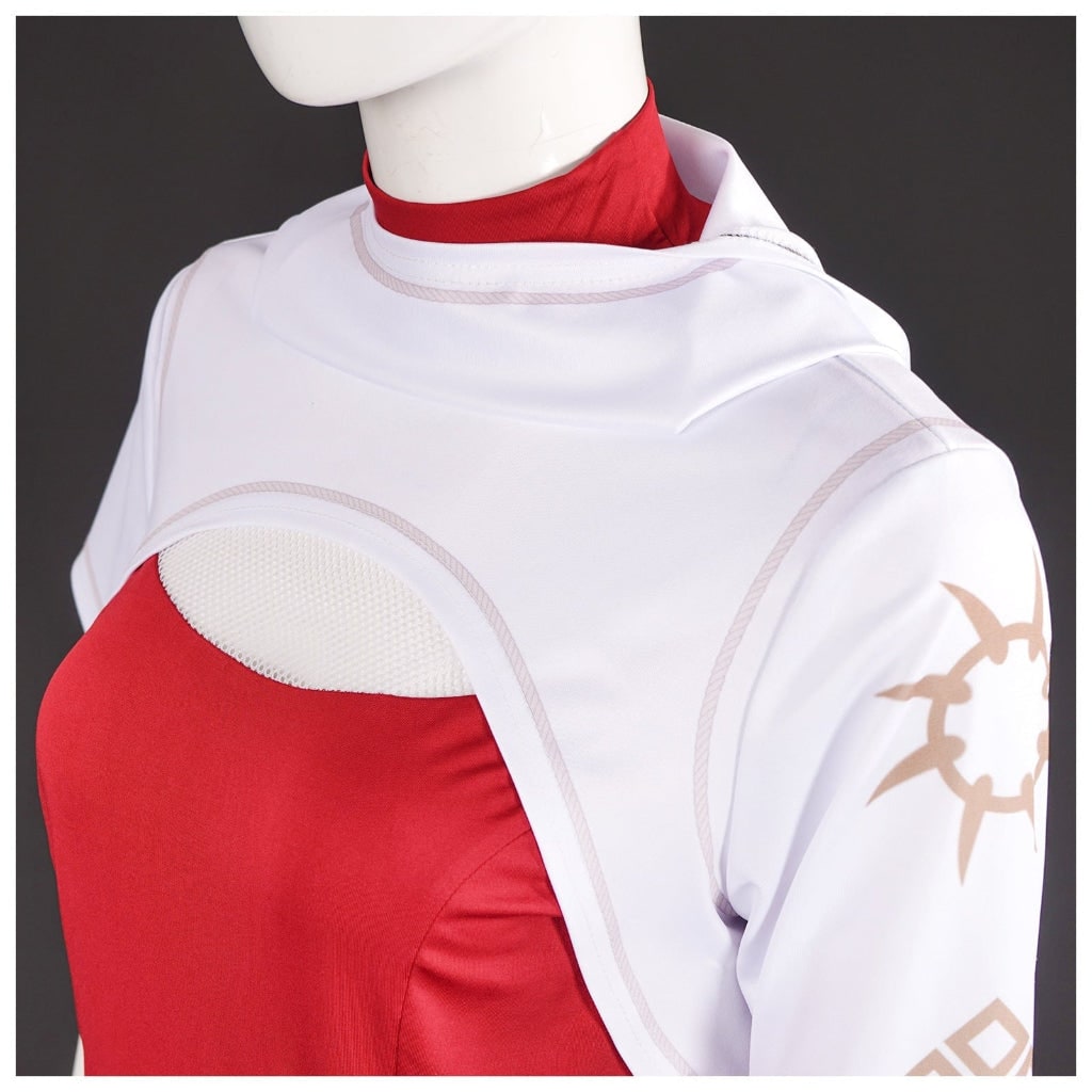 Kids Anime Cosplay Costume Red High Neck Top and Pleated Skirt Halloween