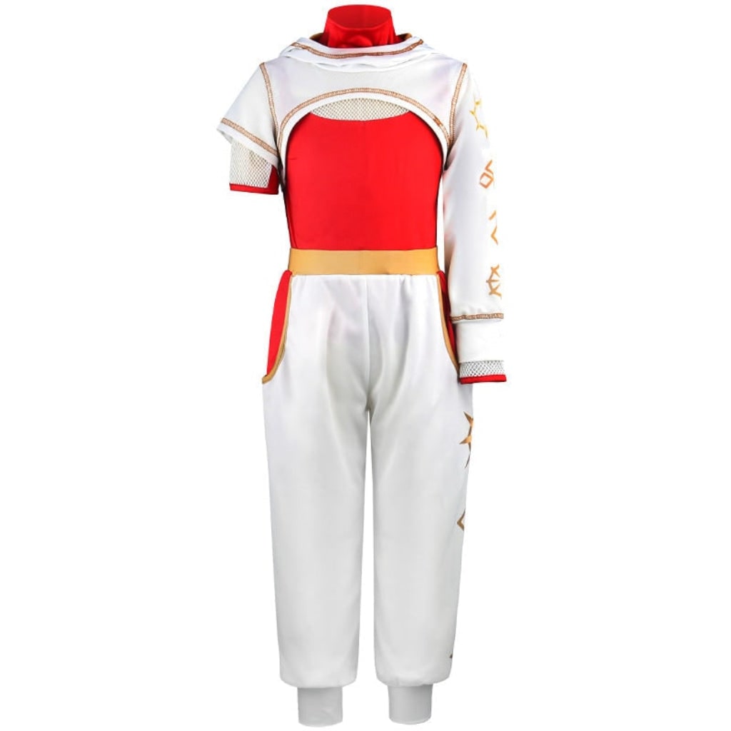 Kids Cosplay Costume Jumpsuit Asymmetrical Sleeves Gold Wrist Cuff Blonde Halloween