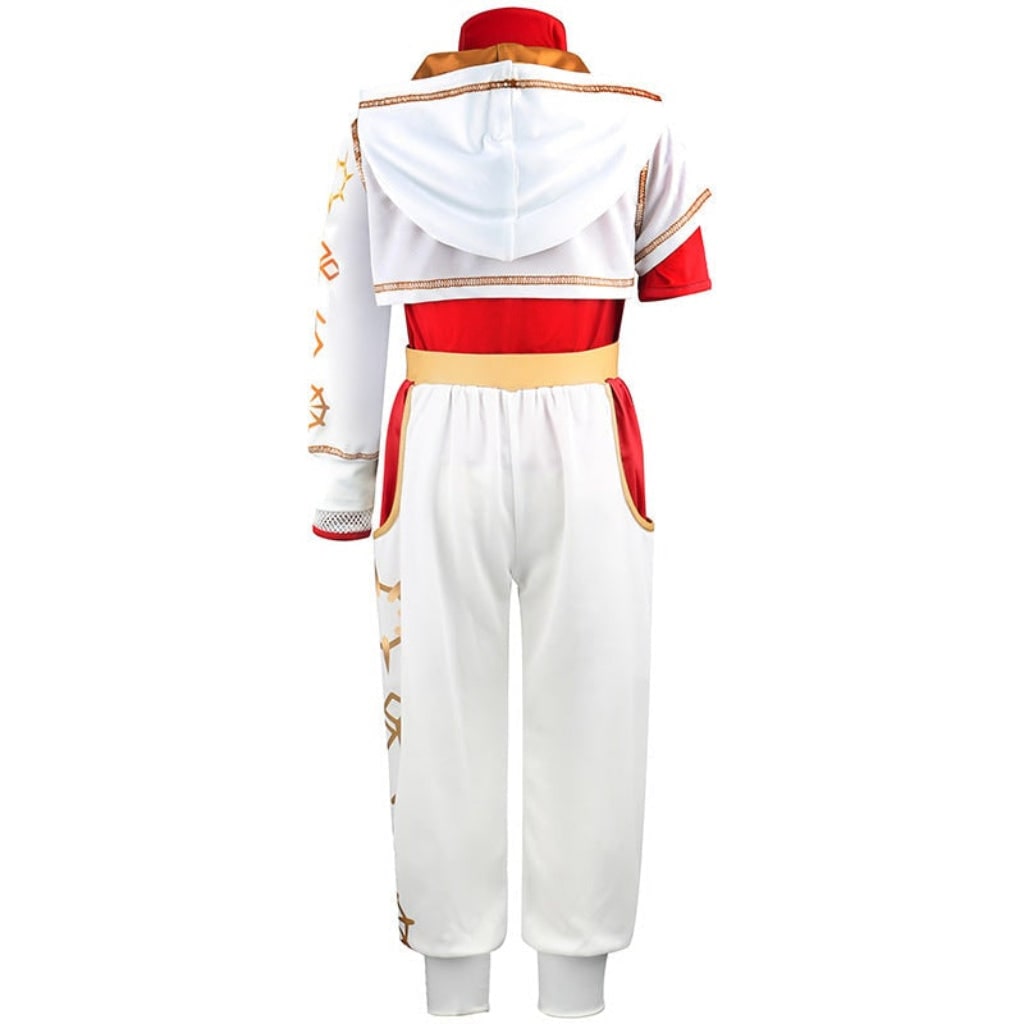 Kids Cosplay Costume Jumpsuit Asymmetrical Sleeves Gold Wrist Cuff Blonde Halloween