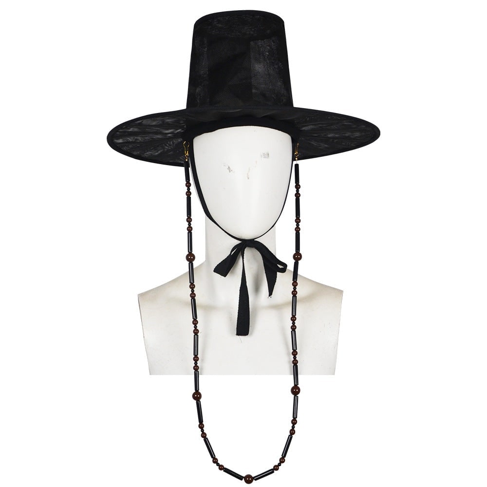 Kids Korean Hanbok Costume with Hat and Silver Chain Halloween Cosplay