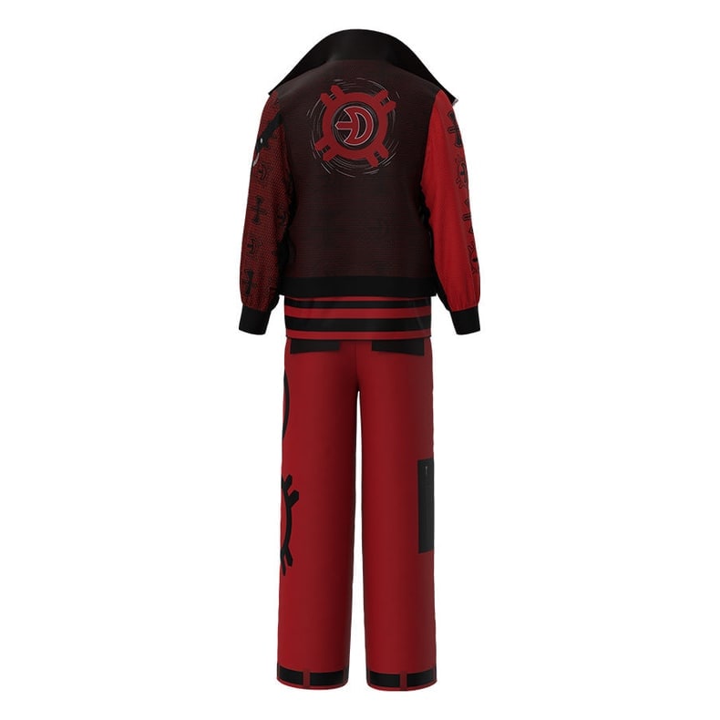 Kids Vampire Cosplay Costume Set High Collar Jacket Striped Tee Halloween
