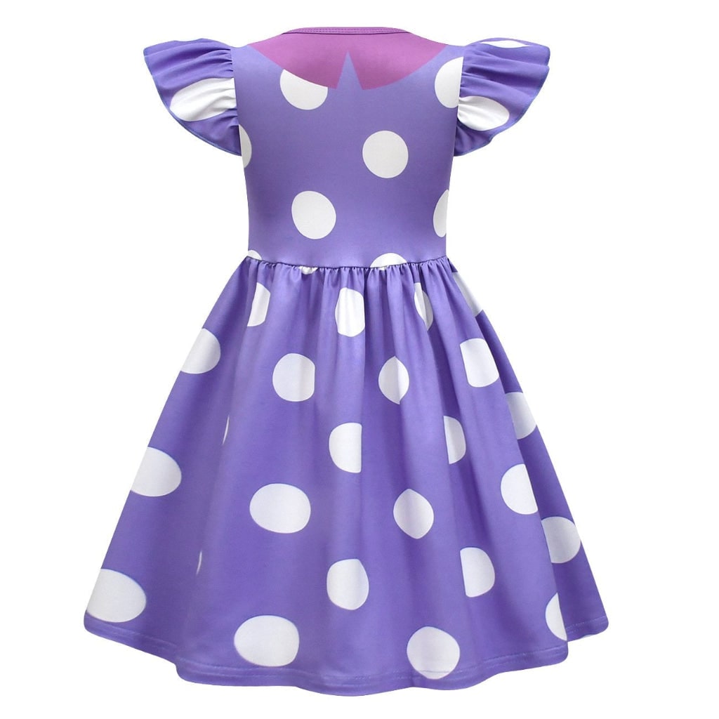 Kids Princess Costume Dress with Polka Dot Flutter Sleeves Halloween
