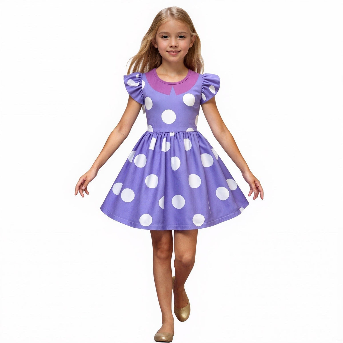 Kids Princess Polka Dot Ruffle Dress Costume Pirate Halloween