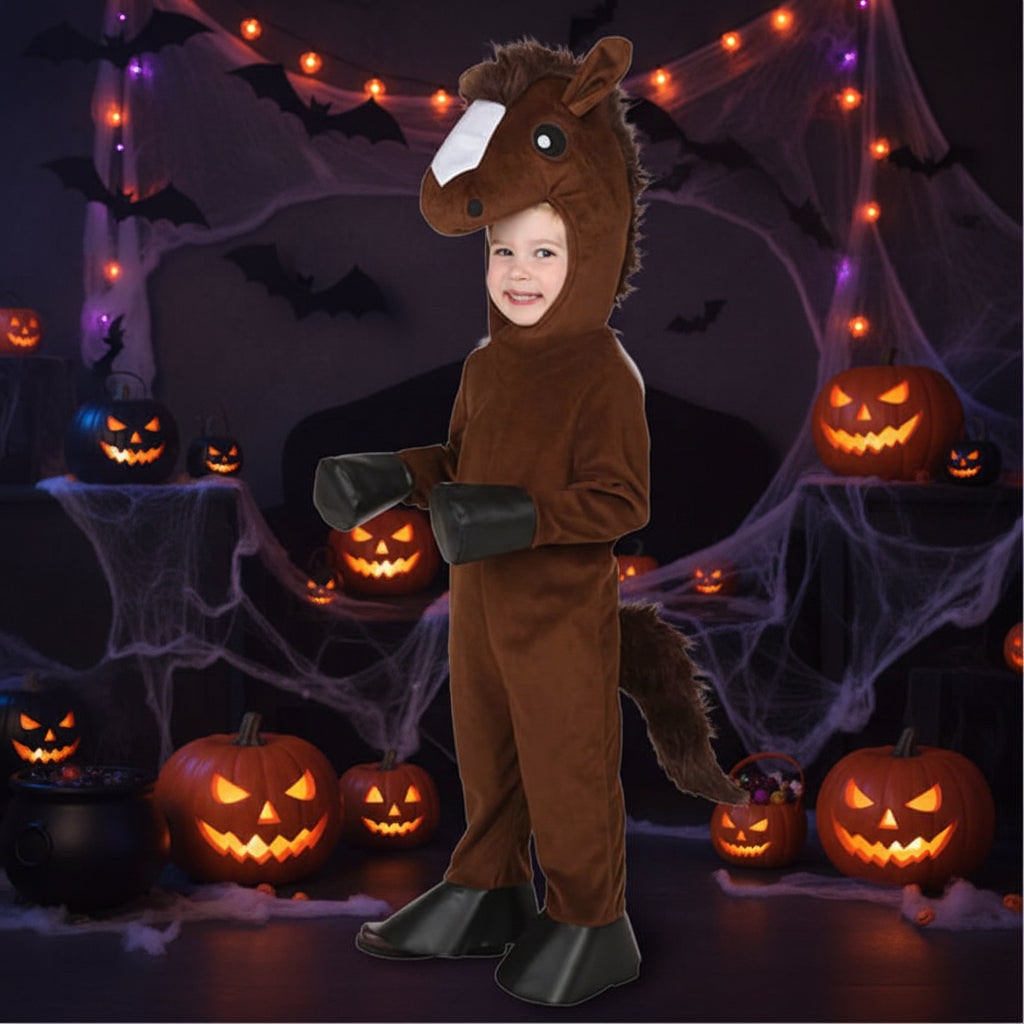 Kids Animal Costume Dinosaur Pirate Vampire with Plush Hood and Mittens Halloween