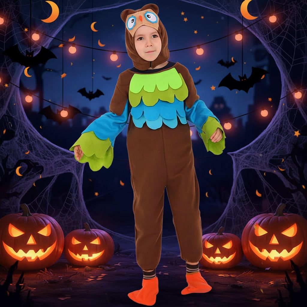 Kids Animal Costume Dinosaur Pirate Vampire with Plush Hood and Mittens Halloween