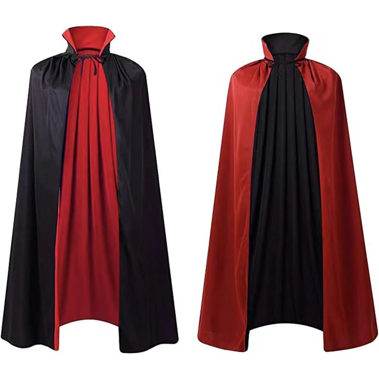 Kids Halloween Red Cape Hooded Cloak Costume with Tie Closure