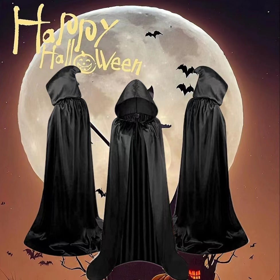 Kids Halloween Red Cape Hooded Cloak Costume with Tie Closure