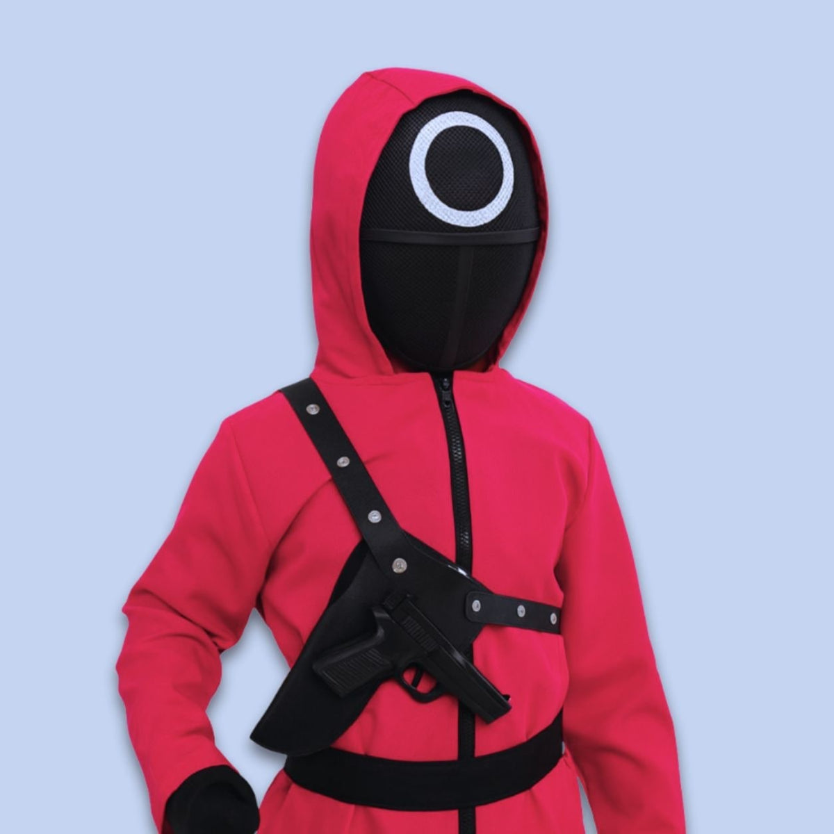 Kids Hooded Jumpsuit Costume with Mesh Mask and Gloves Trick or Treat Halloween