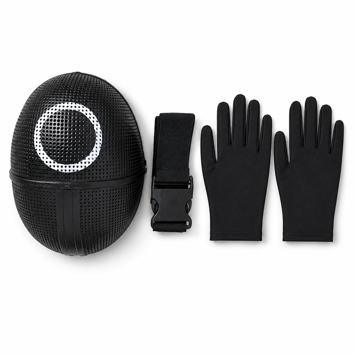 Kids Hooded Jumpsuit Costume with Mesh Mask and Gloves Trick or Treat Halloween